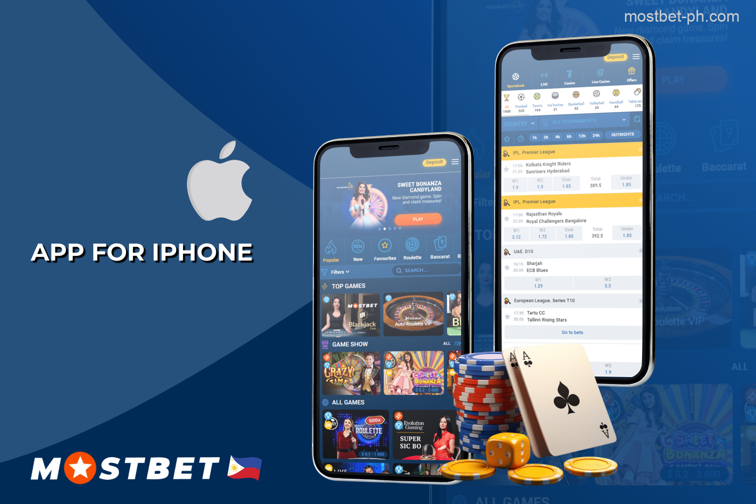 The Mostbet app, available for iOS, gives Philippines players access to daily events, games, transactions and more.