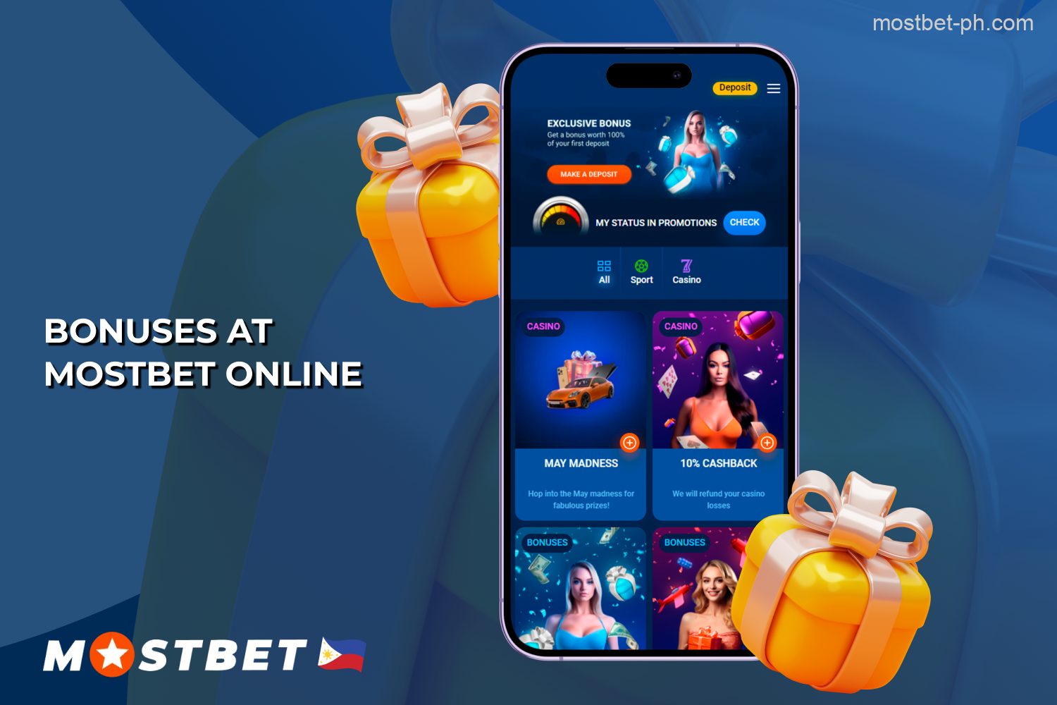 Mostbet Philippines offers various promotions and nice bonuses for beginners and regular players