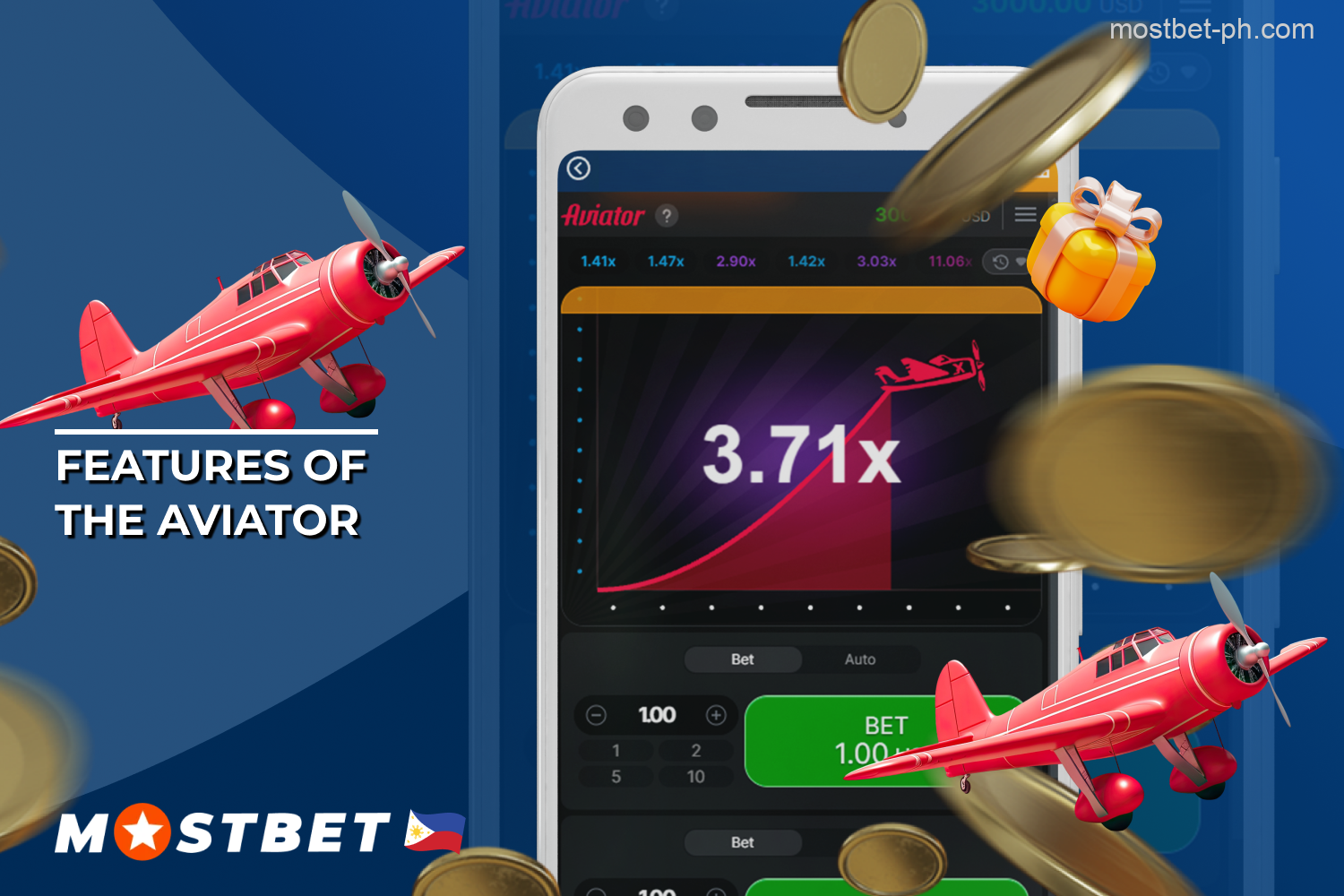 The Mostbet Aviator game offers several unique features that will appeal to both beginners and experienced Philippines gamblers alike