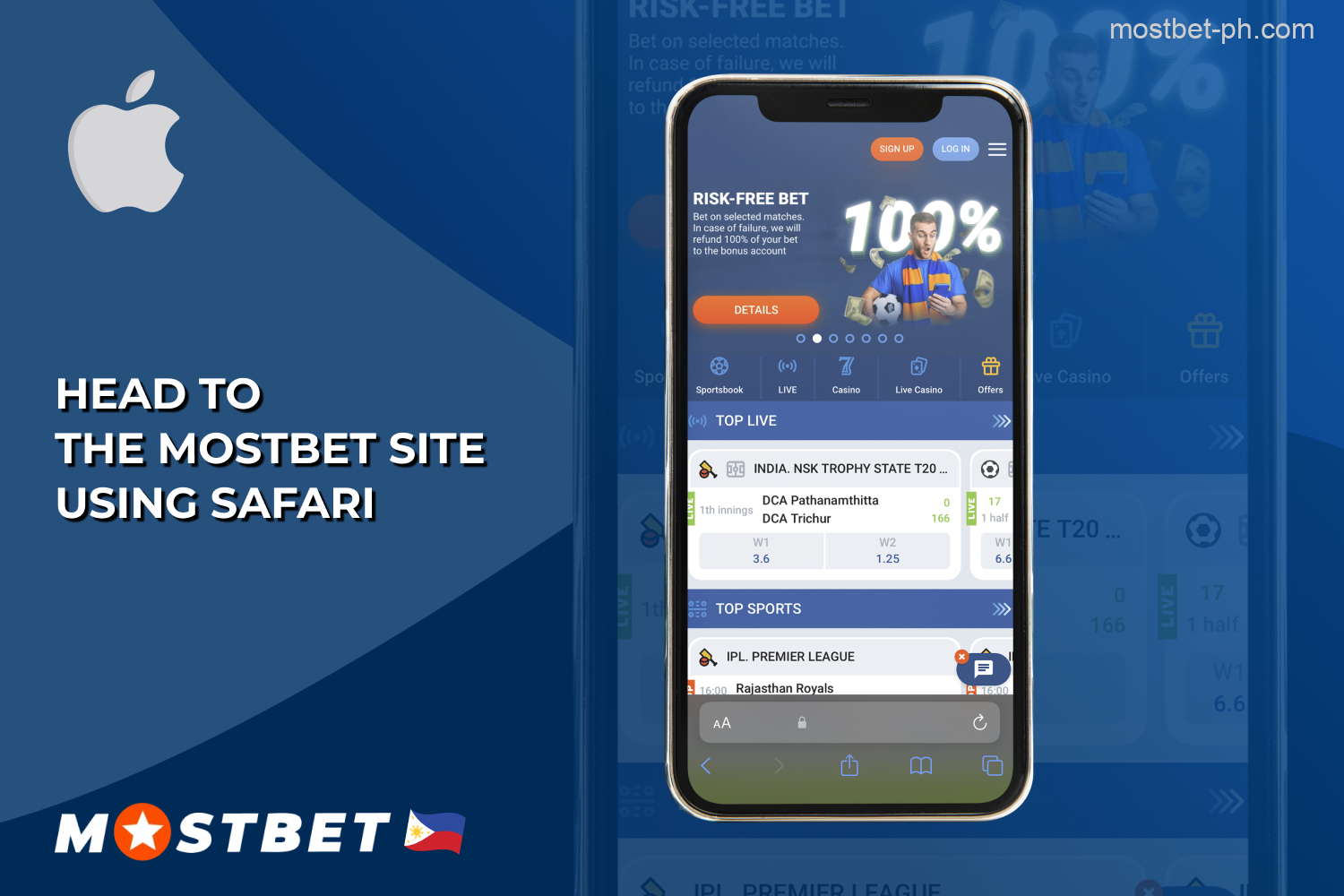 To download the Mostbet app for iOS, players from the Philippines must go to the Mostbet website