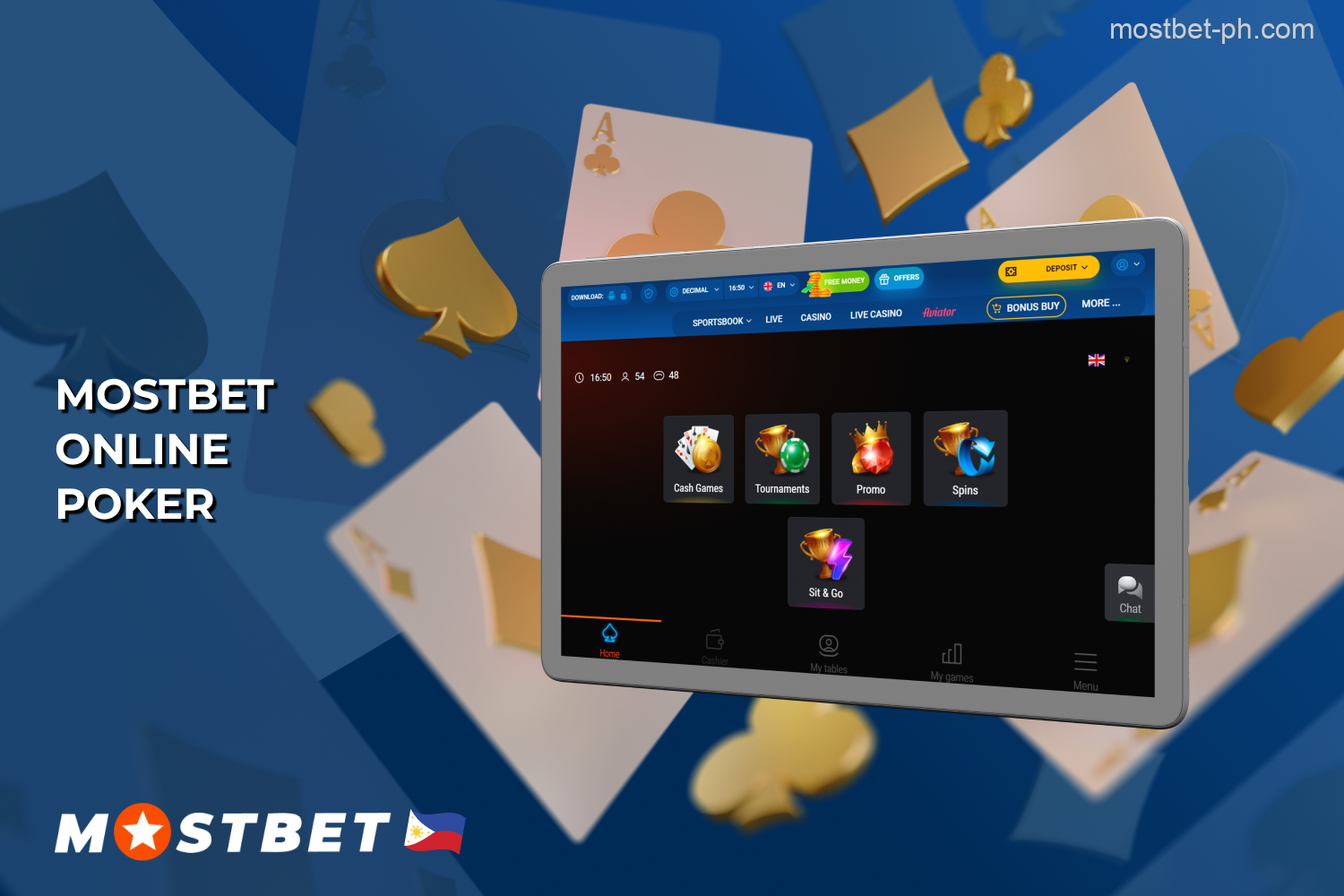 Mostbet Philippines offers a high-quality poker room for players