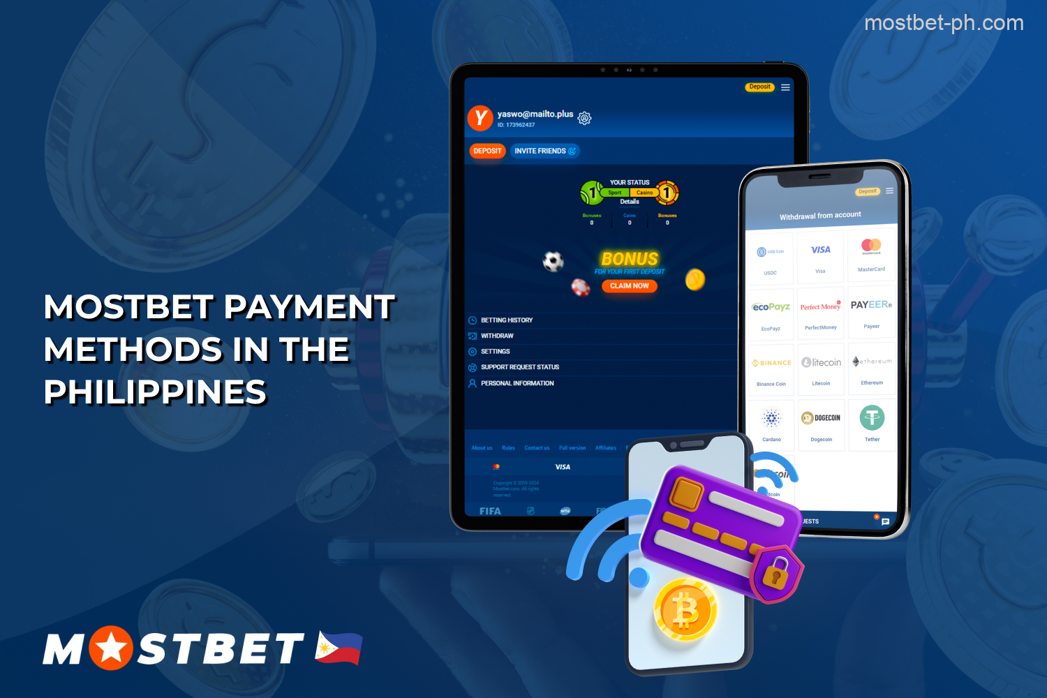 Mostbet in the Philippines offers several popular deposit and withdrawal options, as well as affordable limits and fast transfers