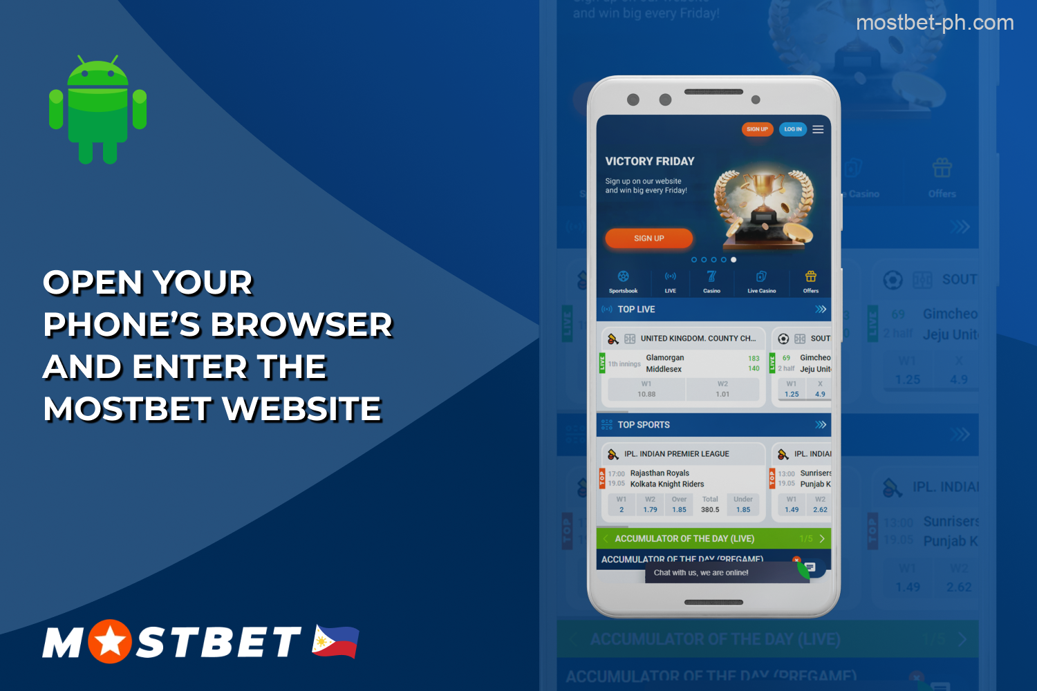 To download the Mostbet app, players from the Philippines must visit the official website