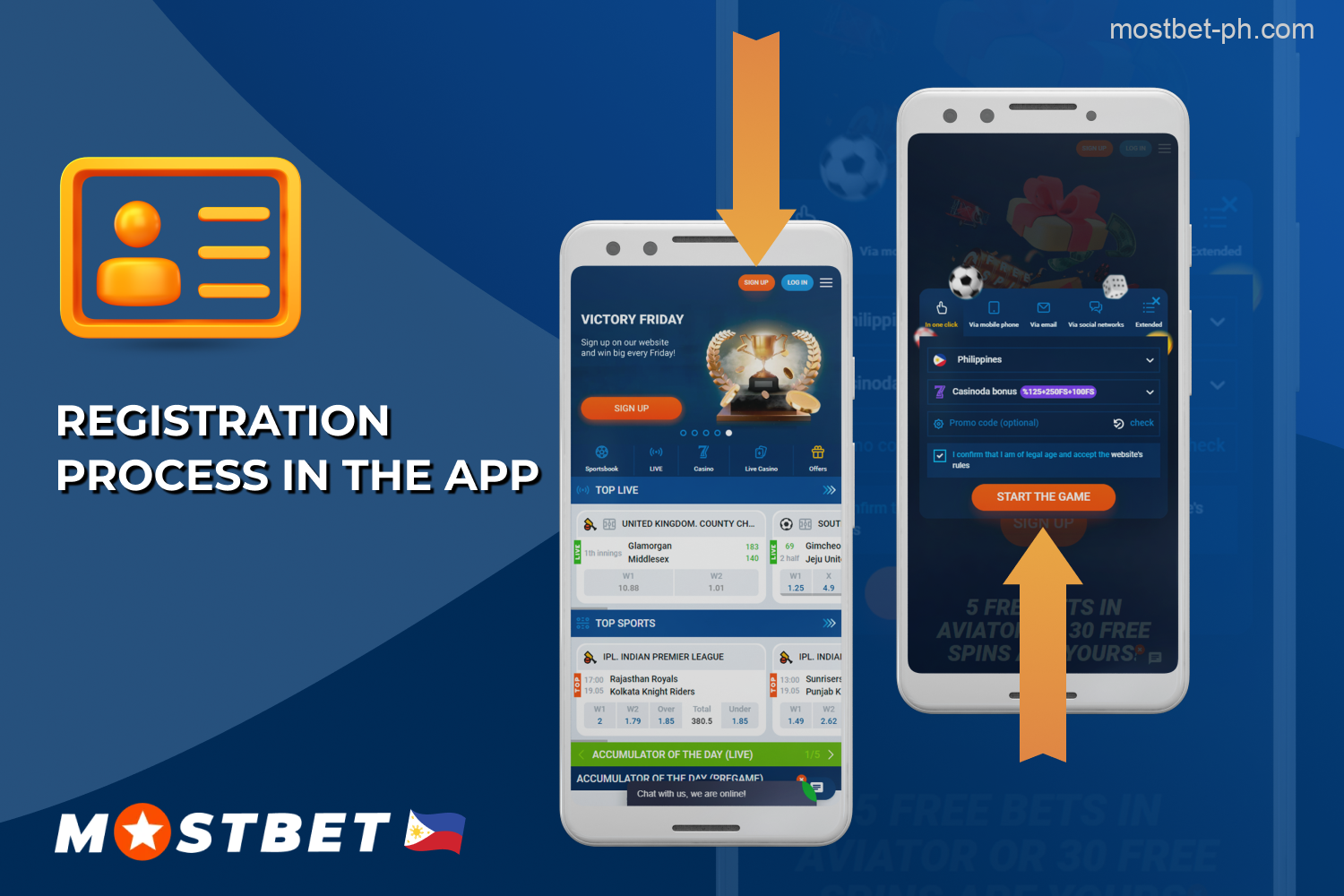 Players from the Philippines can play or bet real money after registering an account on the Mostbet mobile app