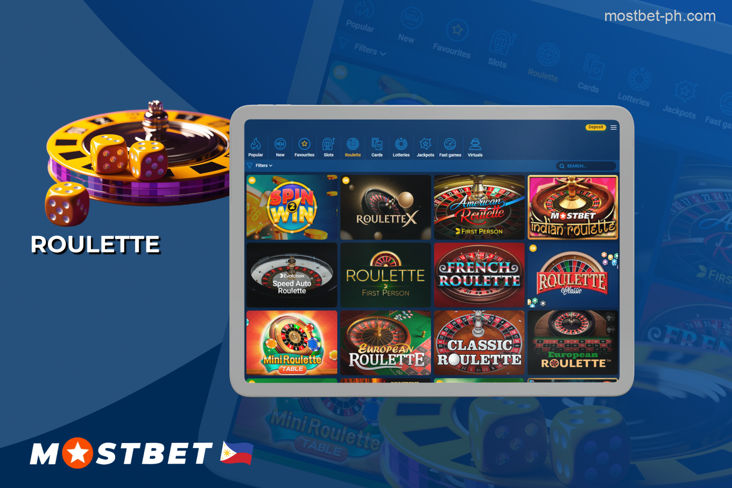 Roulette at Mostbet Philippines ranges from American to French, European and mini versions