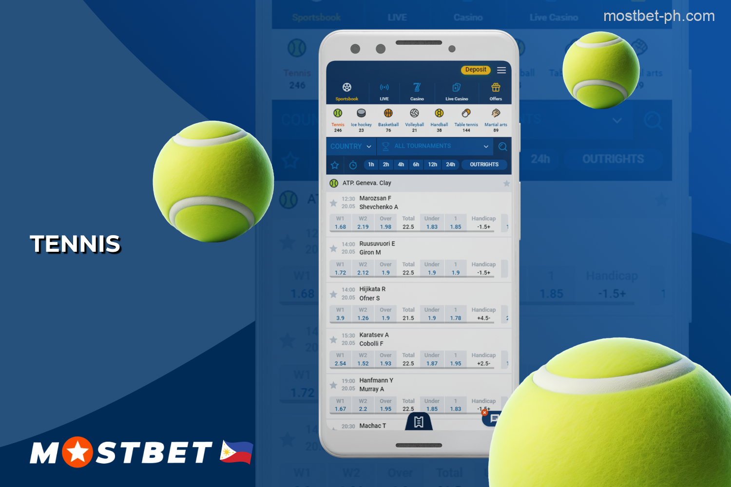 Tennis stands out on Mostbet com due to the high interest in live betting for the sport