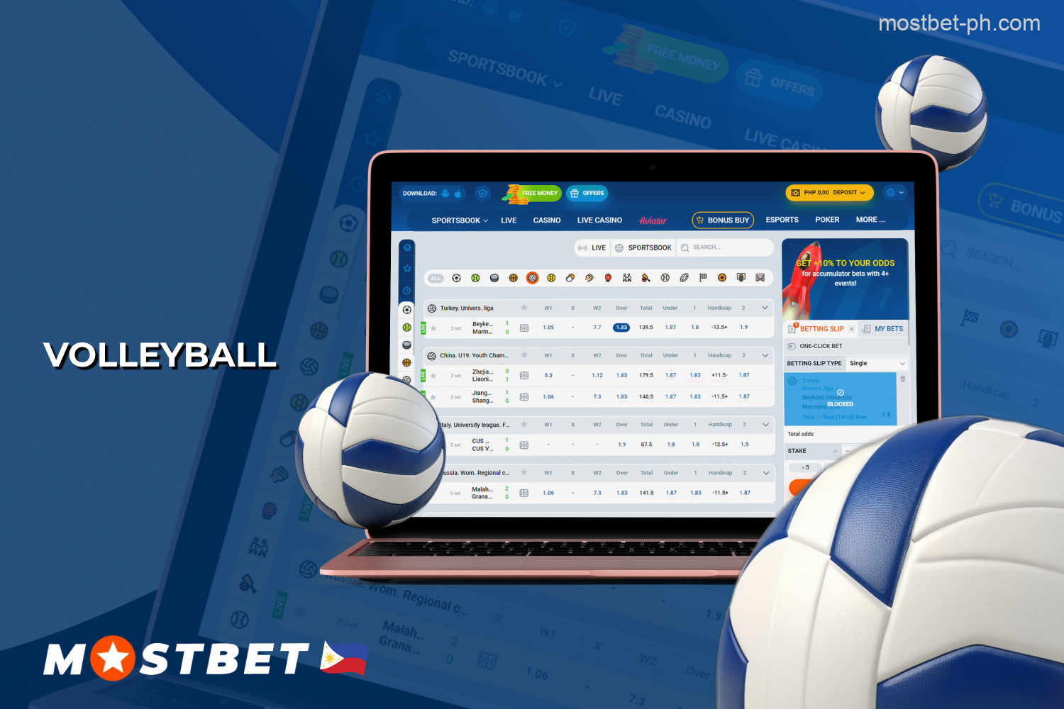 Mostbet lists over a few dozen of volleyball events every day in pre-match and live modes